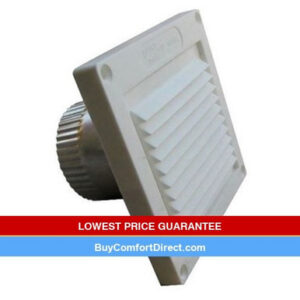 4″ WHITE PLASTIC EAVE Cap with 3″ Long Metal Collar on back