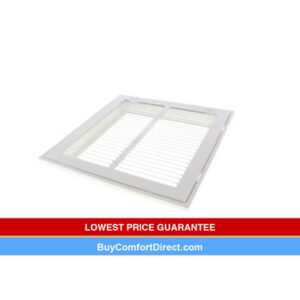 14 x 14 Stamp Faced Sidewall/Ceiling Return 1″ Filter Grille White