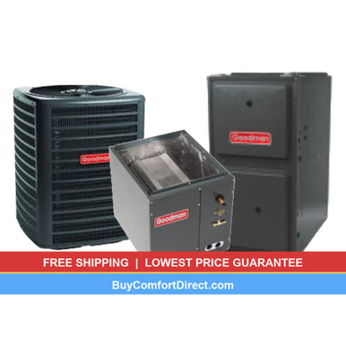 Goodman 3.5 Ton 13.4 SEER2 80,000 BTU 92% AFUE AC and Furnace System – Upflow – GLXS3BN4210