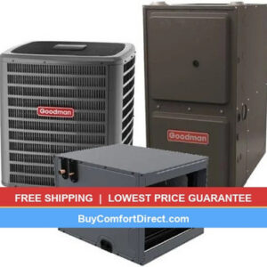 Goodman 3 Ton 17.2 SEER2 80,000 BTU 1% AFUE AC and Furnace System – Horizontal – GLXT7CA3610