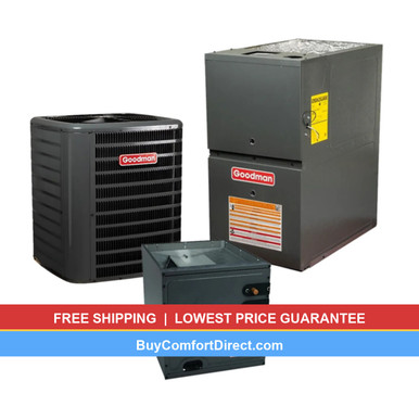 Goodman 4 Ton 17.2 SEER2 80,000 BTU 80% AFUE AC and Furnace System – Upflow – GLXT7CA4810