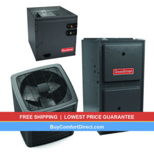 Goodman 4 Ton 17.2 SEER2 80,000 BTU 0% AFUE AC and Furnace System – Upflow – GLXT7CA4810