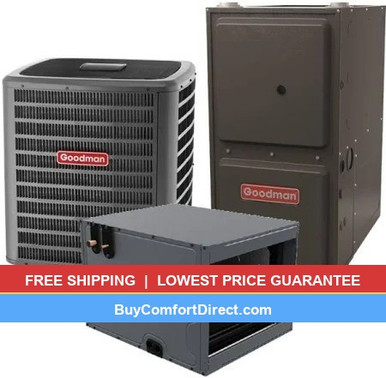 Goodman 4 Ton 17.2 SEER2 80,000 BTU 0% AFUE AC and Furnace System – Horizontal – GLXT7CA4810
