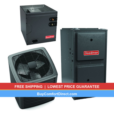 Goodman 5 Ton 17.2 SEER2 100,000 BTU 1% AFUE AC and Furnace System – Horizontal – GLXT7CA6010