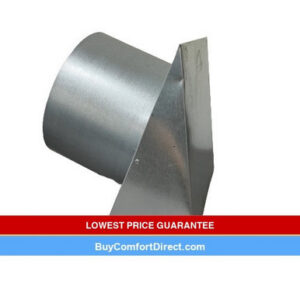 10″ Silver Metal Sidewall Cap With 5″ Long Collar, Screen and Damper