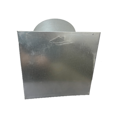 8″ Silver Metal Sidewall Cap With 5″ Long Collar, Screen and Damper