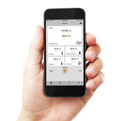 Wireless Airflow/ Humidity/ Temperature Meter – view 2