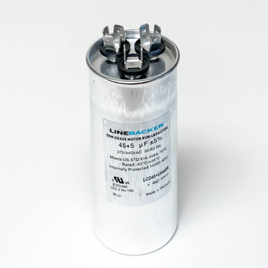 Dual Run Capacitor 45/5 MFD 370/440V Round