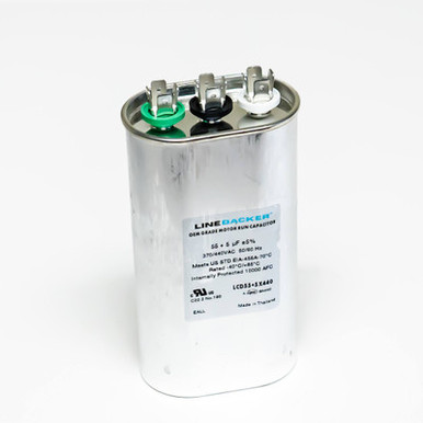 Dual Run Capacitor 55/5 MFD 370/440V Round