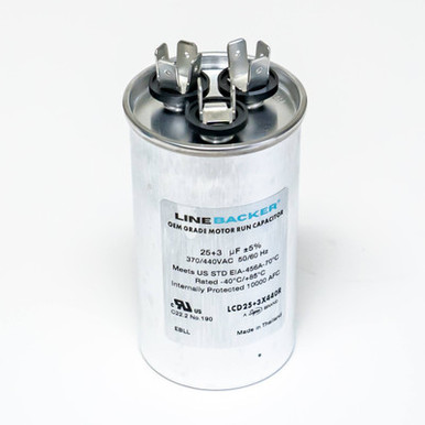 LCD25+3X440R – Dual Run Capacitor 25/3 MFD 370/440V Round