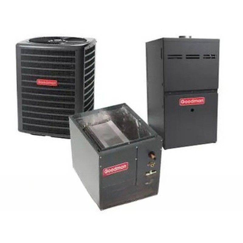 Goodman 3.5 Ton 15.2 SEER2 Air Conditioner + 100k BTU 80% AFUE Gas Furnace System - GLXS4BA4210 / CAPTA4230C3 / GR9S801005CN