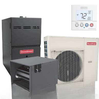 Goodman 3.5 Ton 17.5 SEER2 80,000 BTU 80% AFUE Dual Fuel System - Horizontal - GZV7SA4210