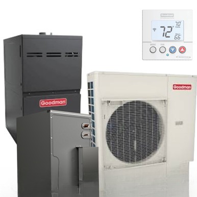 Goodman 3.5 Ton 17.5 SEER2 80,000 BTU 80% AFUE Dual Fuel System - Upflow - GZV7SA4210
